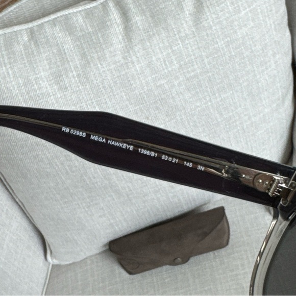 Ray Ban RB0298S Mega Hawkeye Unisex Plastic Sunglass 1396B1 Dk Grey Transp Gray - Picture 11 of 16